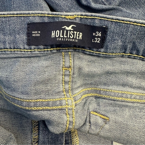 Hollister men’s MEDIUM WASH STRAIGHT JEANS W34 L32 (b6) - Picture 4 of 5